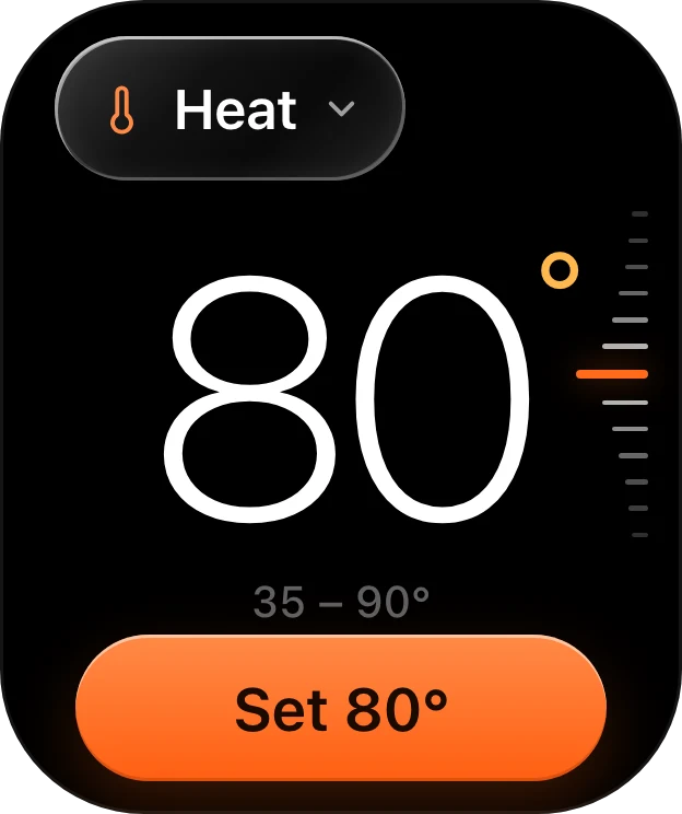 The Kettle Apple Watch app setting the target temperature with the Digital Crown.